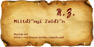 Miltényi Zalán névjegykártya
